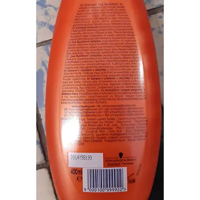 Photo de l’avis officiel: schauma SEA BUCKTHORN SHAMPOO Shampooing — risque: Risque chimique