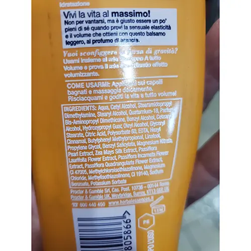 Photo de l’avis officiel: Herbal essences A tutto volume Après-shampooing — risque: Risque chimique