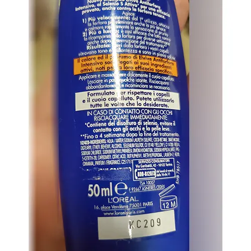Foto dell’avviso ufficiale: Elvive by L'OREAL PARIS Antiforfora intensivo shampoo trattante — rischio: Rischio chimico