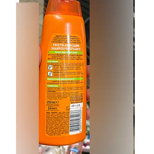 Photo de l’avis officiel: Garnier Shampoo fortificante addio danni  - Fructis Shampooing — risque: Risque chimique