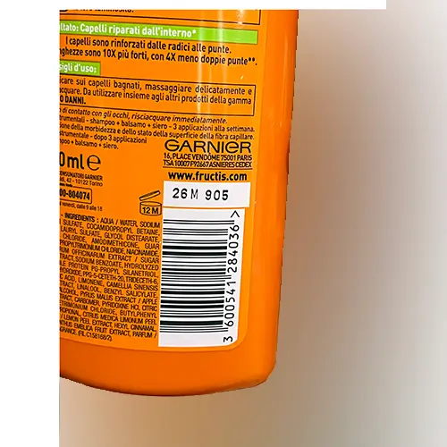 Photo de l’avis officiel: Garnier Shampoo fortificante addio danni  - Fructis Shampooing — risque: Risque chimique