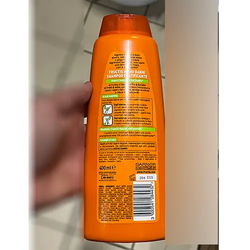 Photo de l’avis officiel: Garnier Shampoo fortificante addio danni  - Fructis Shampooing — risque: Risque chimique