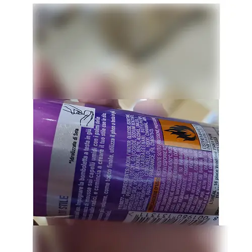 Foto uit de officiële melding: L'OREAL PARIS STUDIOLINE SILK &amp; GLOSS MOUSSE VOLUME Haarmousse — risico: Chemische risico's