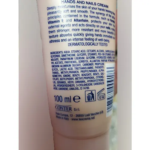 Foto dell’avviso ufficiale: Leocrema Crema mani e unghie Crema per le mani — rischio: Rischio chimico