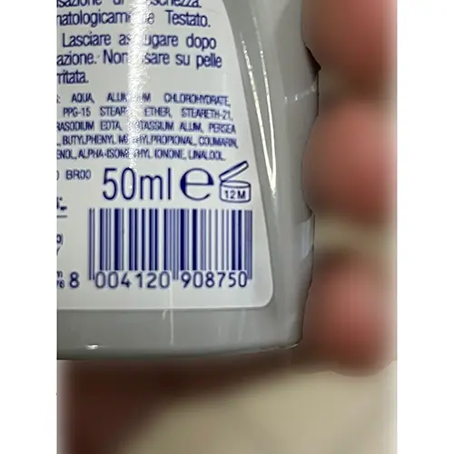Photo de l’avis officiel: Mil Mil Deodorante Sport Man 3 in 1 Déodorant — risque: Risque chimique