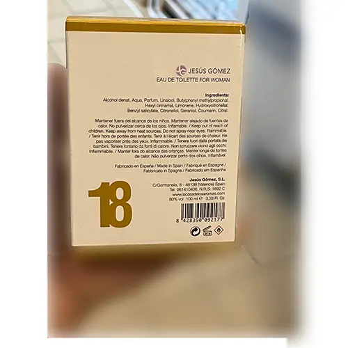 Photo de l’avis officiel: Jesus Gomez Miss Orient Eau de toilette — risque: Risque chimique