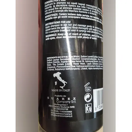 Foto dell’avviso ufficiale: Nanì Professional Milano shampoo Argan nutriente idratante — rischio: Rischio chimico