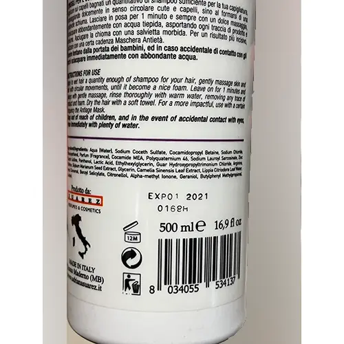 Foto dell’avviso ufficiale: Nanì Professional Milano shampoo azione anti età — rischio: Rischio chimico