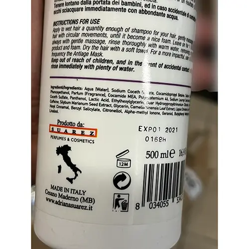 Foto dell’avviso ufficiale: Nanì Professional Milano shampoo azione anti età — rischio: Rischio chimico