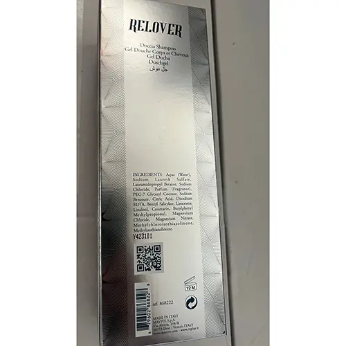 Foto uit de officiële melding: Replay Relover Lichaamsshampoo — risico: Chemische risico's