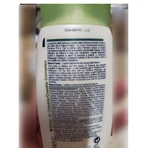Foto dell’avviso ufficiale: PANTENE Nature fusion massaggio idratante Shampoo — rischio: Rischio chimico