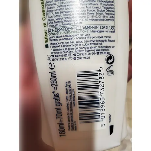 Foto dell’avviso ufficiale: PANTENE Nature fusion massaggio idratante Shampoo — rischio: Rischio chimico