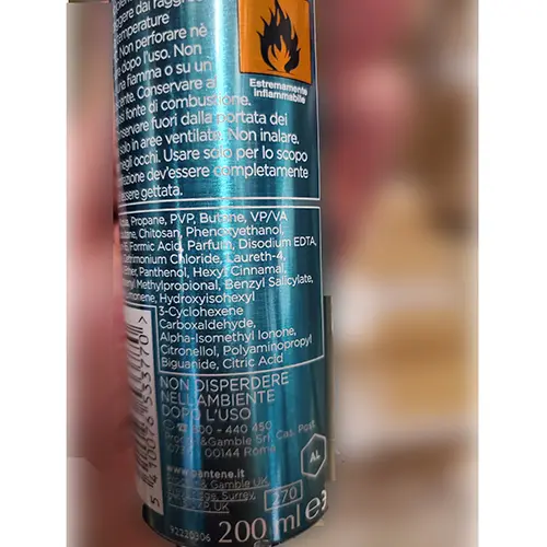 Foto dell’avviso ufficiale: PANTENE Spuma per capelli style &amp; protect Mousse per capelli — rischio: Rischio chimico