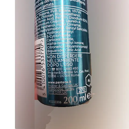 Foto dell’avviso ufficiale: PANTENE Spuma per capelli style &amp; protect Mousse per capelli — rischio: Rischio chimico