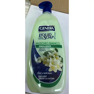 Foto aus der offiziellen Meldung: GENERA Muschio Bianco emolliente cremoso con gucerina Flüssigseife — Risiko: Chemikalie