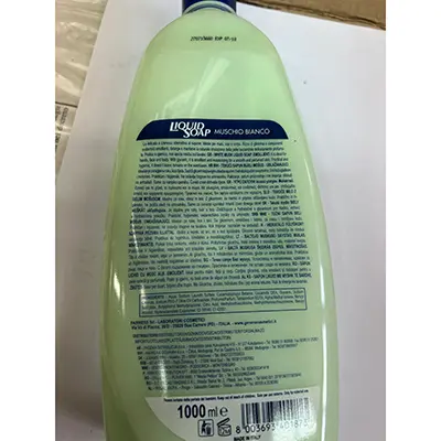 Foto aus der offiziellen Meldung: GENERA Muschio Bianco emolliente cremoso con gucerina Flüssigseife — Risiko: Chemikalie