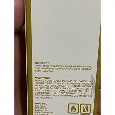 Photo de l’avis officiel: Setablu 04 HER Parfum — risque: Risque chimique