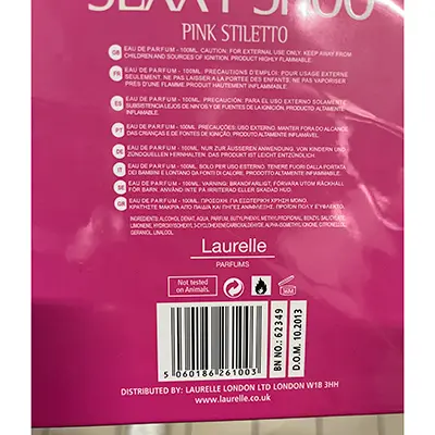 Photo de l’avis officiel: Laurelle Sexxy - Shoo Pink Stiletto Parfum — risque: Risque chimique