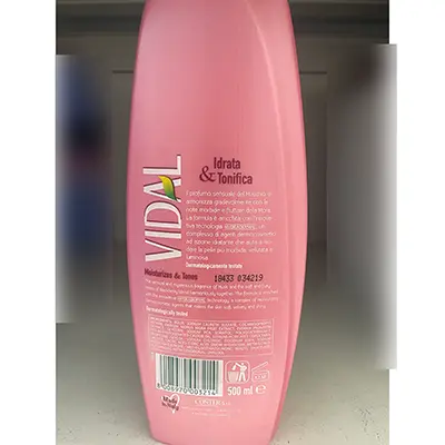 Photo de l’avis officiel: Vidal Vidal doccia schiuma Mora e Muschio Gel douche — risque: Risque chimique