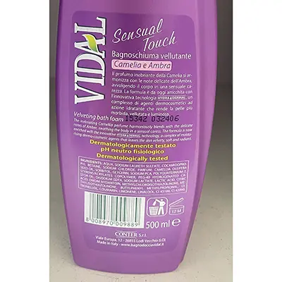 Photo de l’avis officiel: Vidal Bagno vellutante Camelia e Ambra Mousse de bain — risque: Risque chimique