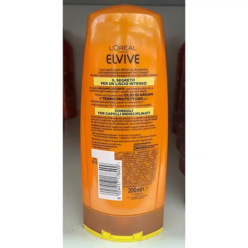 Foto uit de officiële melding: L'OREAL Elvive Liss-Intense - Balsamo Crema Lisciante Haarconditioner — risico: Chemische risico's