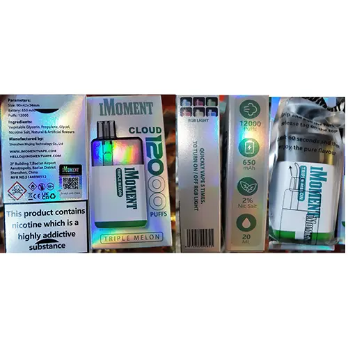 Photo de l’avis officiel: IMOMENT CLOUD 12000 PUFFS, 20 ml Cigarette électronique jetable — risque: Risque chimique