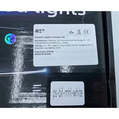 Photo from the official notice: Not specified Car led hood light car hood led light — environment risk