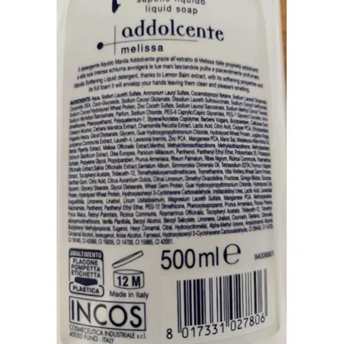 Foto dell’avviso ufficiale: Manila Addolcente melissa Sapone liquido — rischio: Rischio chimico