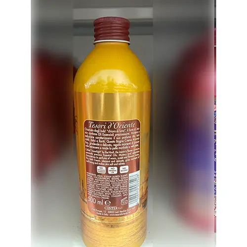 Photo de l’avis officiel: Tesori d'Oriente Bagno crema aromatico Crème de bain — risque: Risque chimique