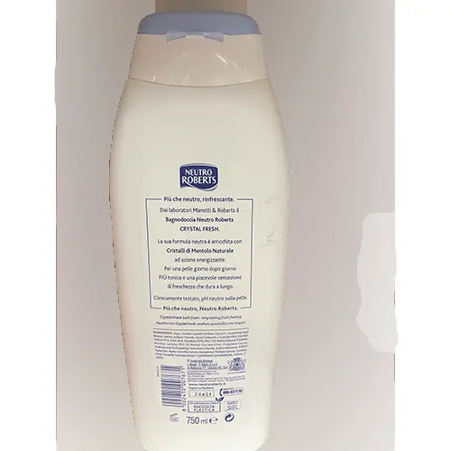 Foto dell’avviso ufficiale: Neutro Roberts Cristal Fresh - con cristalli di mentolo naturale Bagnoschiuma — rischio: Rischio chimico