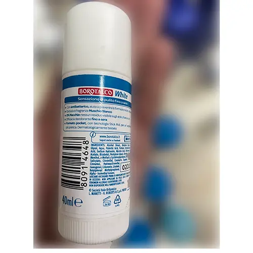 Photo de l’avis officiel: BOROTALCO White Musk - Deo Stick Roll Bâton de déodorant — risque: Risque chimique