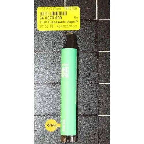 Photo from the official notice: EUPHORIA HHC Disposable Vape Pen Amnesia, Gelato, Zkittlez electronic cigarette — chemical risk