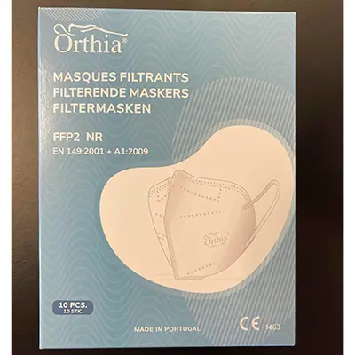 Photo from the official notice: Orthia Filterende maskers - Masques Filtrants particle filter mask — health risk