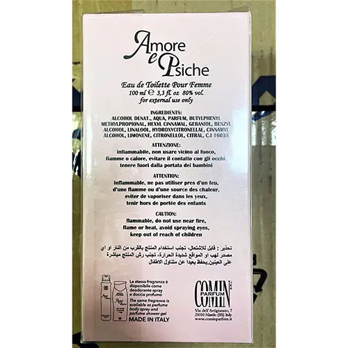 Foto dell’avviso ufficiale: Amore e Psiche Amore e Psiche Profumo — rischio: Rischio chimico