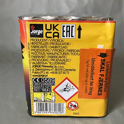 Photo from the official notice: JORGE Fireworks Kasjopeja — burns & fire risk