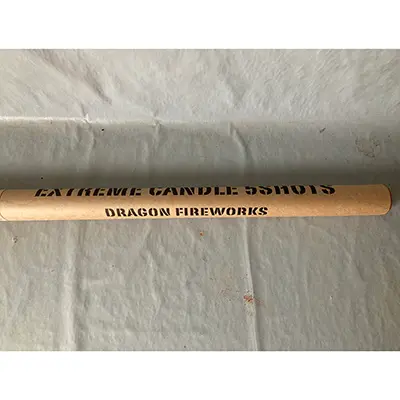 Photo from the official notice: Dragon Fireworks Extreme Candle 5 Shots — burns & injuries risk