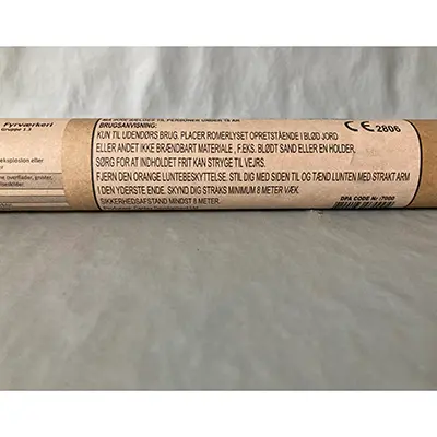 Photo from the official notice: Dragon Fireworks Extreme Candle 5 Shots — burns & injuries risk