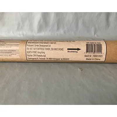 Photo from the official notice: Dragon Fireworks Extreme Candle 5 Shots — burns & injuries risk