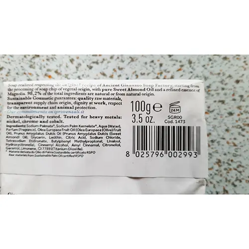 Photo from the official notice: I provenzali Sapone vegetale Mandorle dolci soap — chemical risk