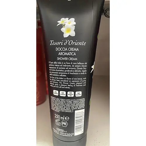 Zdjęcie z oficjalnego zgłoszenia: Tesori d'Oriente Doccia crema aromatica - Tiarè delle Indie Krem do prysznica — ryzyko: Chemiczne