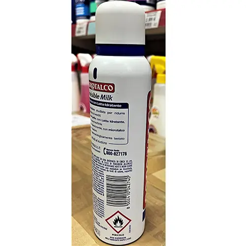Foto dell’avviso ufficiale: BOROTALCO Invisible Milk Antimacchie con Latte Idratante Spruzzo di deodorante — rischio: Rischio chimico