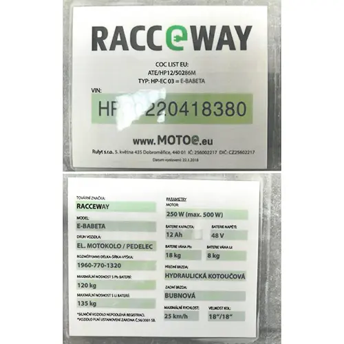 Photo de l’avis officiel: RACCEWAY TDP001Z Scooter électrique — risque: Blessures