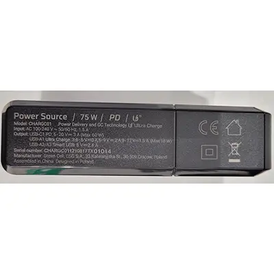 Photo de l’avis officiel: Green Cell Universal Multi-port Charger Chargeur USB — risque: Brûlures & Incendie