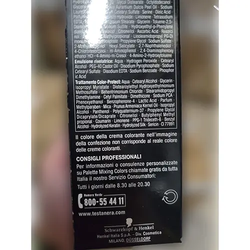 Foto dell’avviso ufficiale: TESTANERA Palette professional mixing colors Tintura per capelli — rischio: Rischio chimico