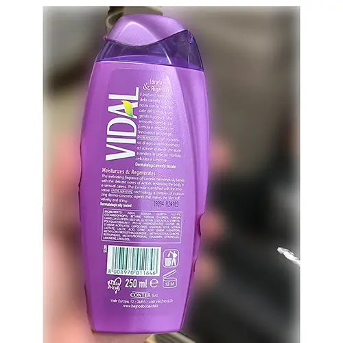Photo de l’avis officiel: Vidal Sensual Touch Camelia e Ambra Gel douche — risque: Risque chimique