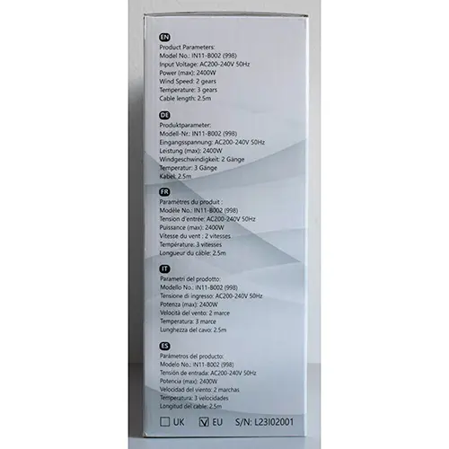 Photo from the official notice: FASZIN Professional Hair Dryer — burns & fire risk