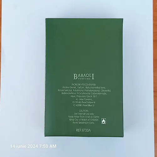 Photo de l’avis officiel: BABAOLI PERFUME COBRA PARIS Parfum — risque: Risque chimique