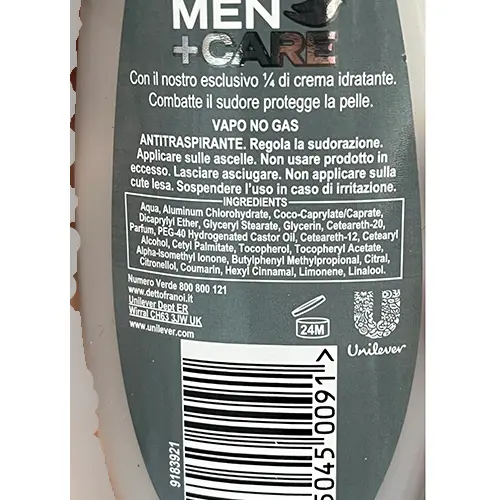 Foto dell’avviso ufficiale: Dove Deodorante men care clean comfort — rischio: Rischio chimico