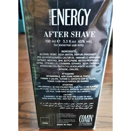Foto dell’avviso ufficiale: Energy Energy Dopobarba — rischio: Rischio chimico