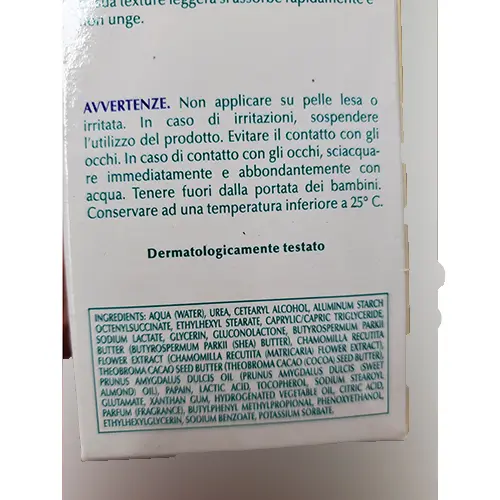Foto aus der offiziellen Meldung: GLICEMILLE Crema nutriente talloni screpolati Fußcreme — Risiko: Chemikalie